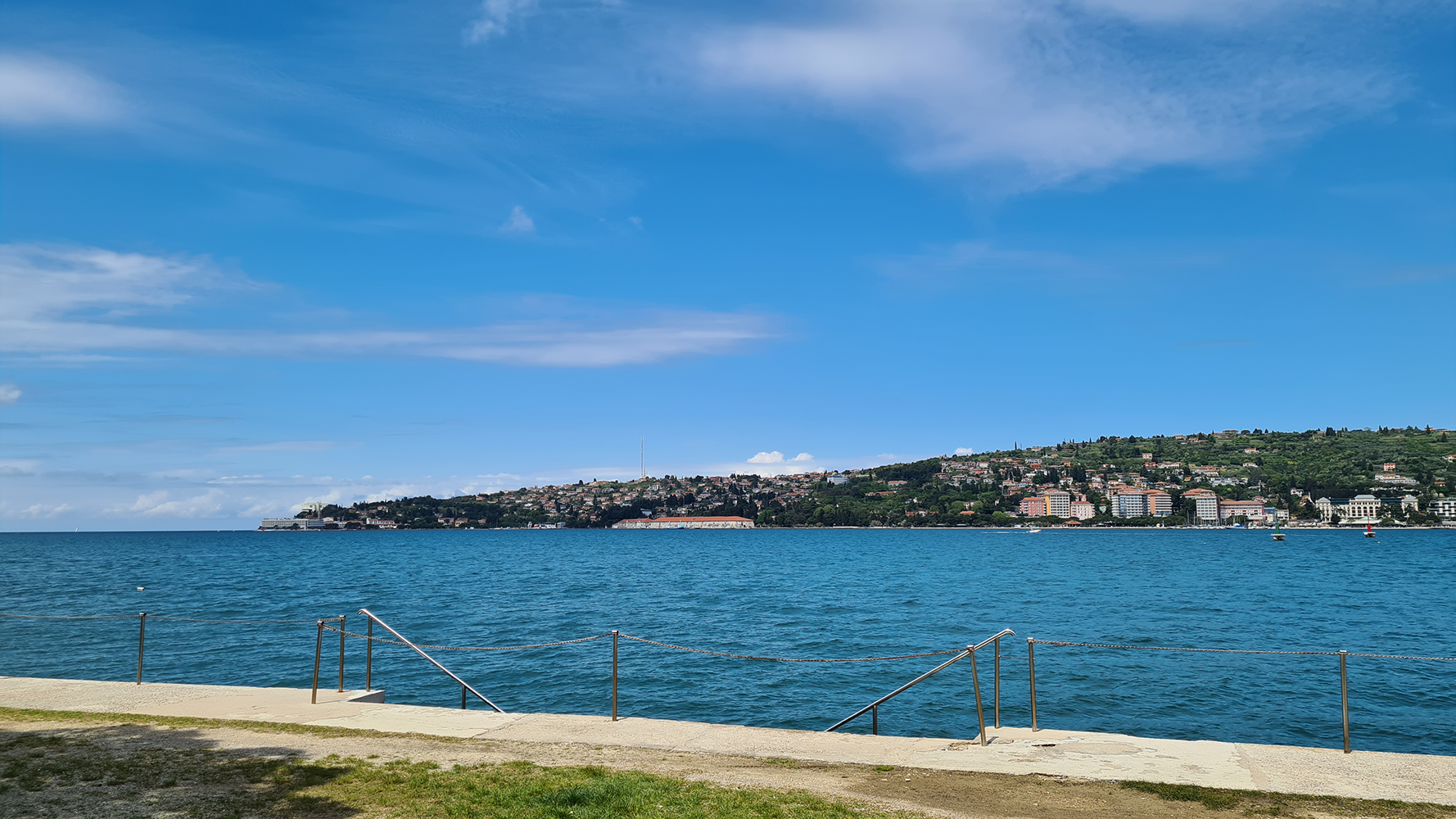 Scenic view of Camp Lucija, a picturesque camping site nestled along the Slovenian coastline.