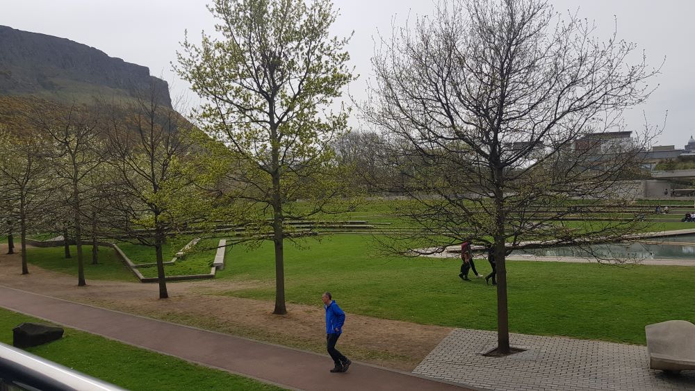 Garden outside Edinburgh Castle.