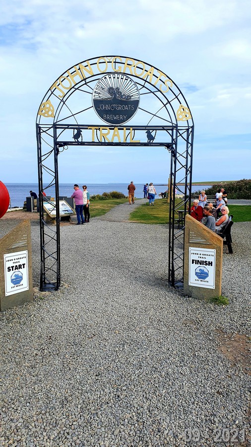 John o'Groats Arch, a landmark at the northernmost point of mainland Britain.