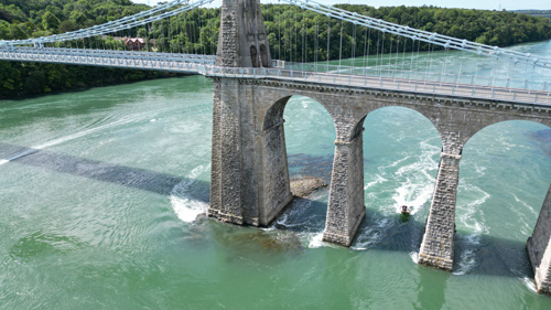Menai Suspension Bridge arial shot