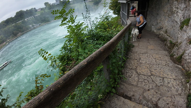 Walk down to touch the falls