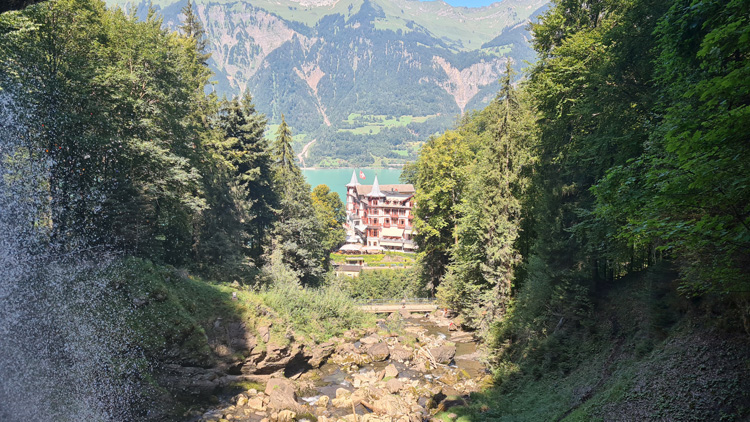 Giessbach Waterfall view from falls