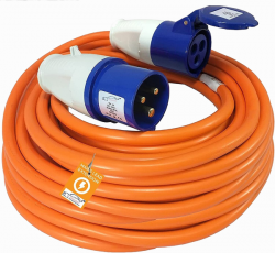 An image illustrating the process of connecting a motorhome to an electrical hook-up (EHU)